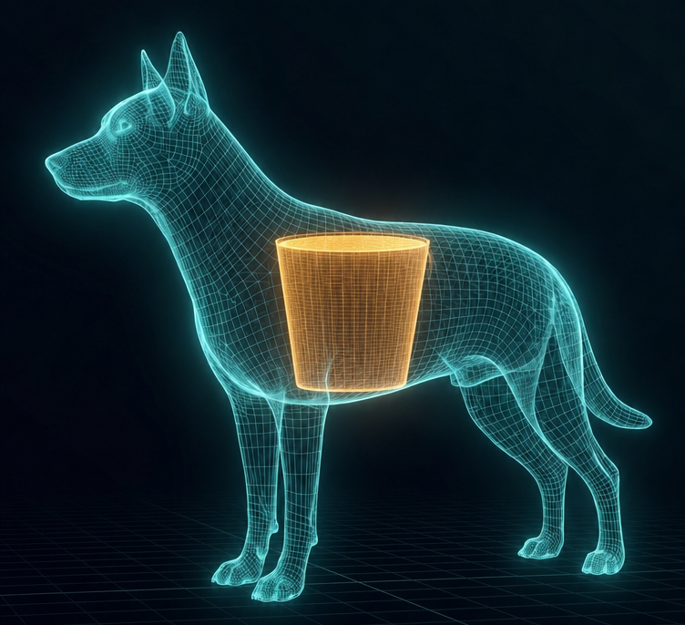 Rustige pup naast de ZeniPaws diffuser